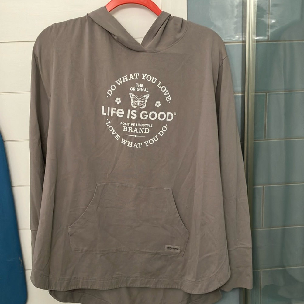 Life is Good crusher Hoodie long sleeve tee